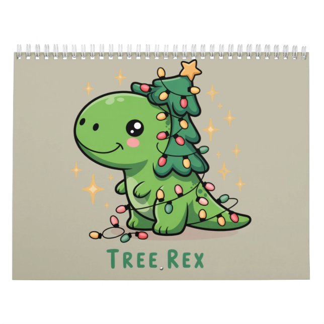 Weihnachten Dinosaur Party Funny Trex Kalender (Titelbild)