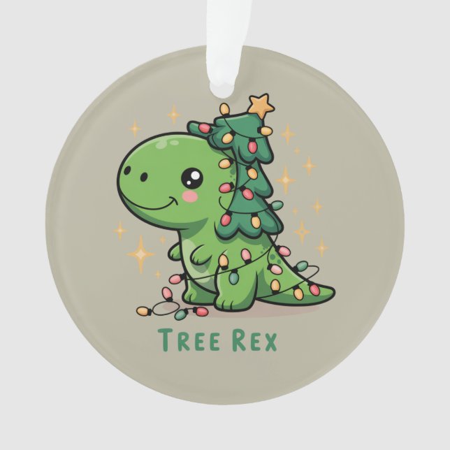 Weihnachten Dinosaur Party Funny Trex Ornament (Vorderseite)