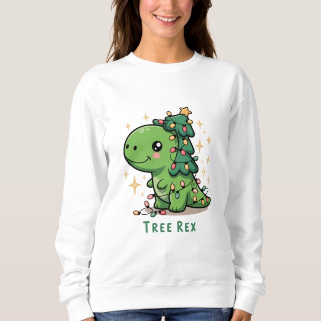Weihnachten Dinosaur Party Funny Trex Sweatshirt (Vorderseite)