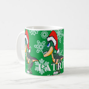 Weihnachten Dinosaurier Niedlich Grün Kinder Heiße Kaffeetasse