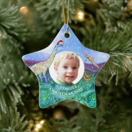 Weihnachten Dinosaurier Personalisiertes Foto 2022 Keramik Ornament