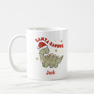 Weihnachten Dinosaurier Santasaurus Retro Name Kaffeetasse