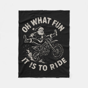 Weihnachten Dirt Bike Santa Motocross Born To Slei Fleecedecke