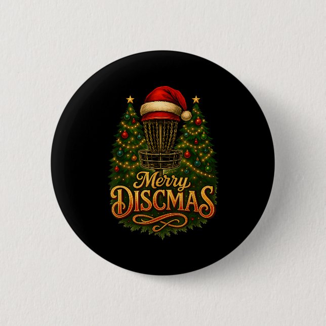Weihnachten Disc Golf Frohe Discmas  Button (Vorderseite)