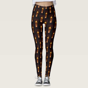Weihnachten Diwali Flames Funny Candle Muster Leggings