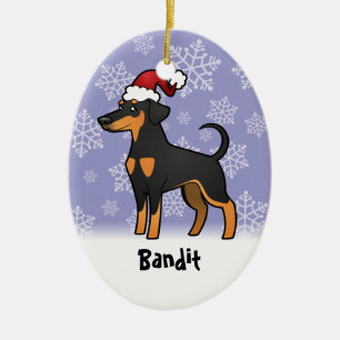 Weihnachten Doberman Pinscher (Diskettenohren) Keramikornament