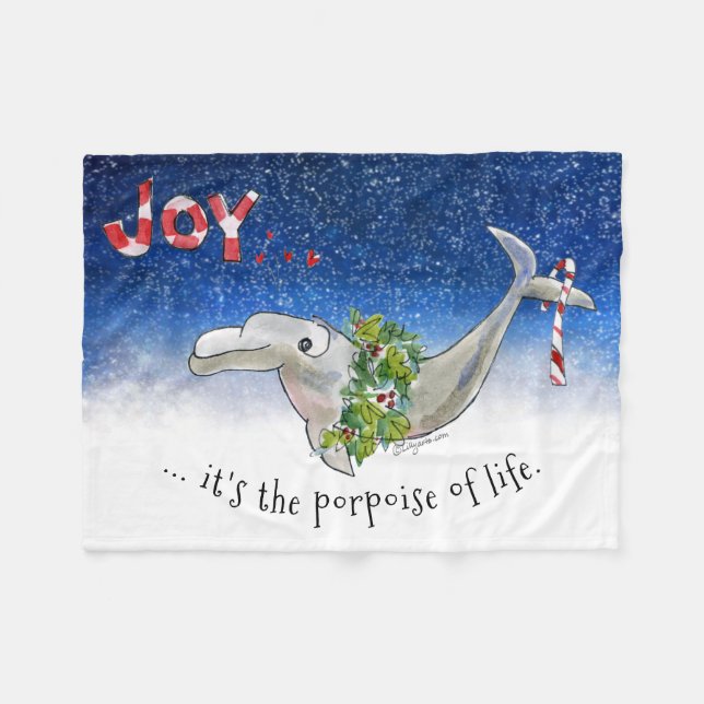 Weihnachten Dolphin Porpoise of Life Stars Fleecedecke (Vorderseite (Horizontal))