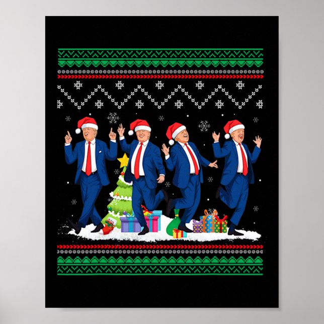 Weihnachten Donald Trump Präsident 2024 Tanzfunn Poster (Vorne)