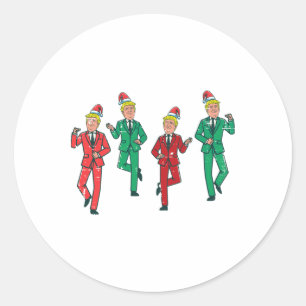 Weihnachten Donald Trumps tanzen Funny Xmas Men Wo Runder Aufkleber