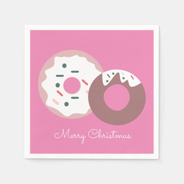 Weihnachten Donuts Sprinkles Bäckerei Frohe Weihna Serviette (Vorderseite)