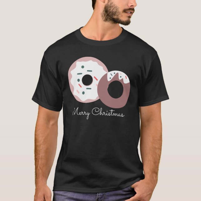 Weihnachten Donuts Sprinkles Bäckerei Frohe Weihna T-Shirt (Vorderseite)