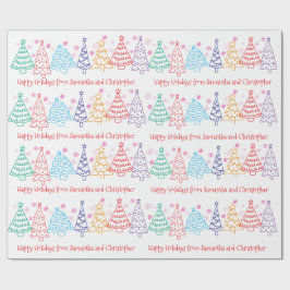 Weihnachten Doodle Moderner Minimaler Spaß Festlic Geschenkpapier