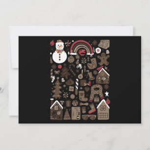 Weihnachten Doodles Retro Holiday Vintage Bäume