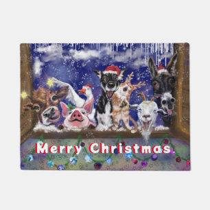 Weihnachten Doormat Spaß Tier Party Frohe Weihnach Fußmatte