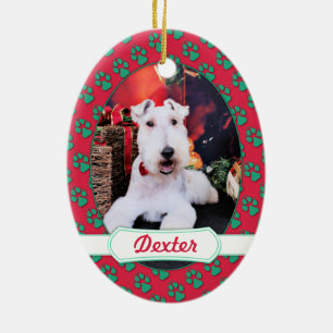 Weihnachten - Draht-Foxterrier - Dexter Keramikornament