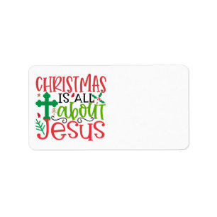 Weihnachten dreht sich alles um Jesus ist der Grun Adressaufkleber