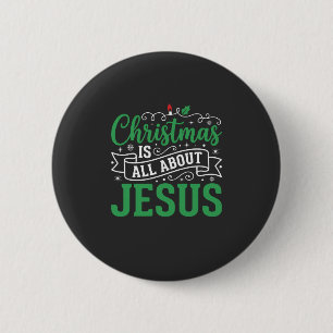 Weihnachten dreht sich um Jesus-Typografie Button