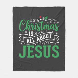 Weihnachten dreht sich um Jesus-Typografie Fleecedecke