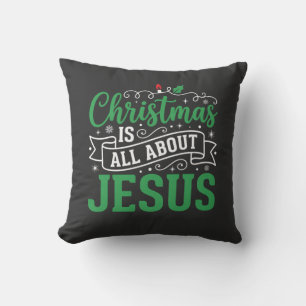 Weihnachten dreht sich um Jesus-Typografie Kissen