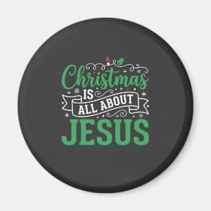 Weihnachten dreht sich um Jesus-Typografie Magnet