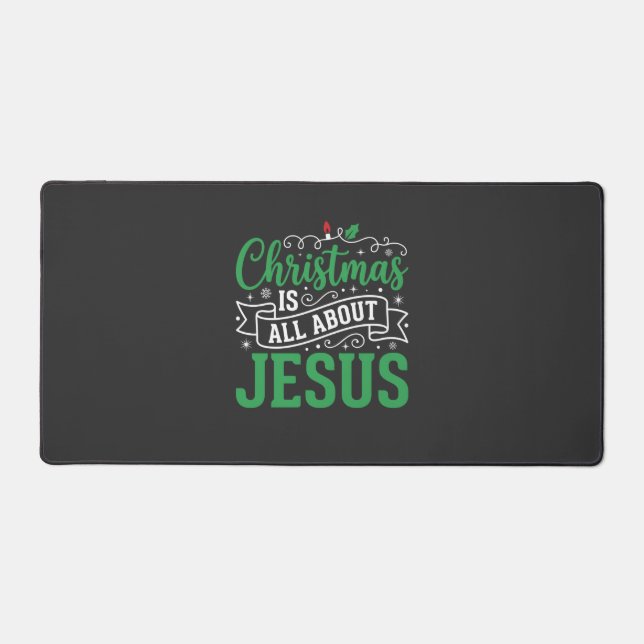 Weihnachten dreht sich um Jesus-Typografie Schreibtischunterlage (Vorderseite)