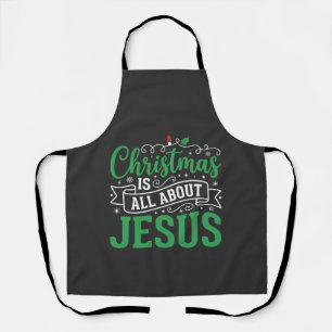 Weihnachten dreht sich um Jesus-Typografie Schürze