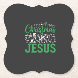 Weihnachten dreht sich um Jesus-Typografie Untersetzer
