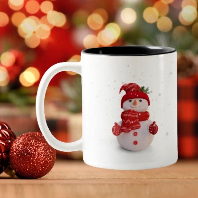 Weihnachten Drei Dimensionen Sowman Zweifarbige Tasse (Von Creator hochgeladen)