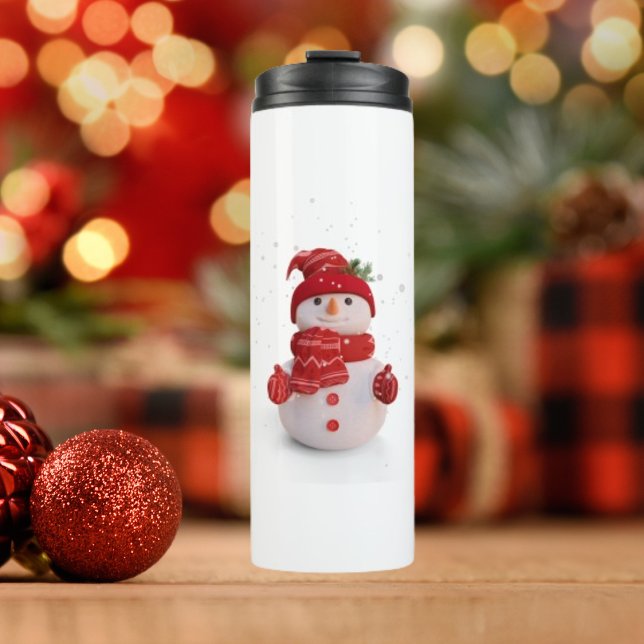 Weihnachten Dreidimensionaler Schneemann Thermosbecher (Von Creator hochgeladen)