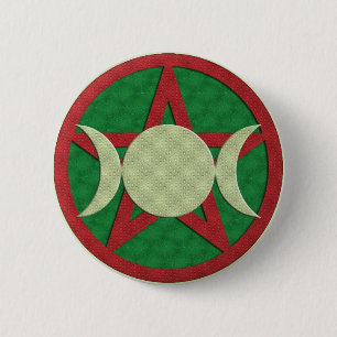 Weihnachten-dreifacher GöttinPentagram Button