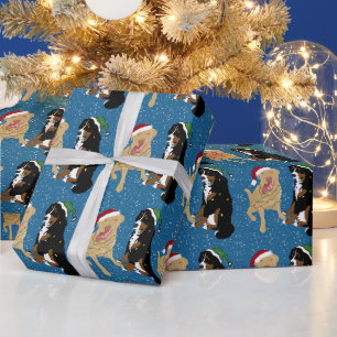 Weihnachten Dudley Labrador und Bernese Mountain D Geschenkpapier
