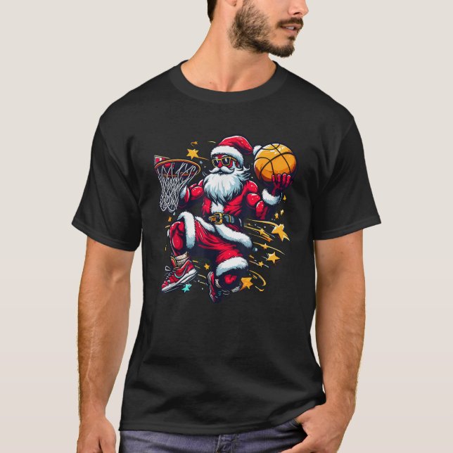Weihnachten - Dunkel ein Basketballjungen Kinder K T-Shirt (Vorderseite)