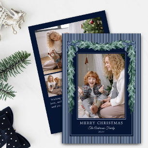 Weihnachten Dunkelblaue Streifen Bogen Girlanden 5