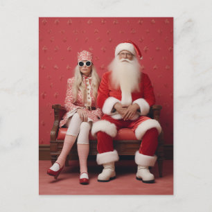 Weihnachten Duo: Weihnachtsmann und Frau Claus Postkarte