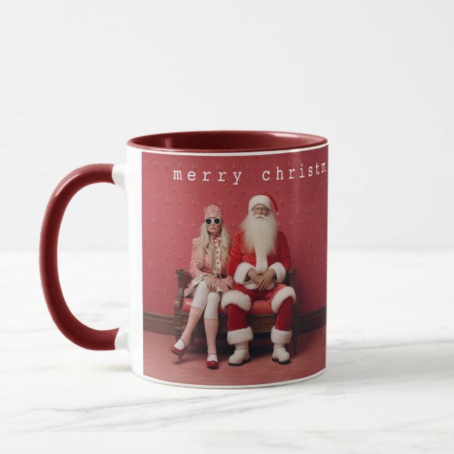 Weihnachten Duo: Weihnachtsmann und Frau Claus Tasse (Links)