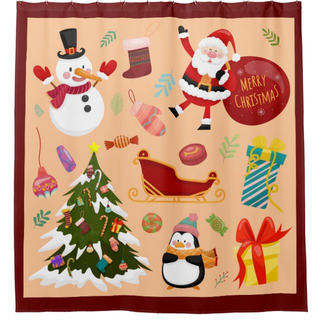 Weihnachten Duschvorhang (Vorderseite)