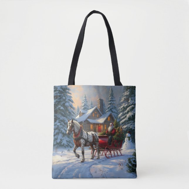 Weihnachten Ein Pferd Sleigh Santa (Vorderseite)