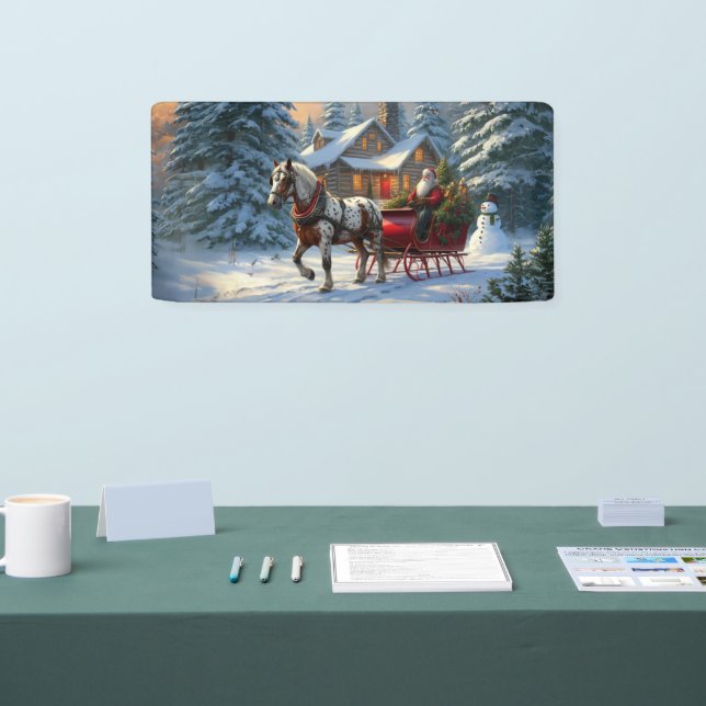 Weihnachten Ein Pferd Sleigh Santa Banner (Messe)