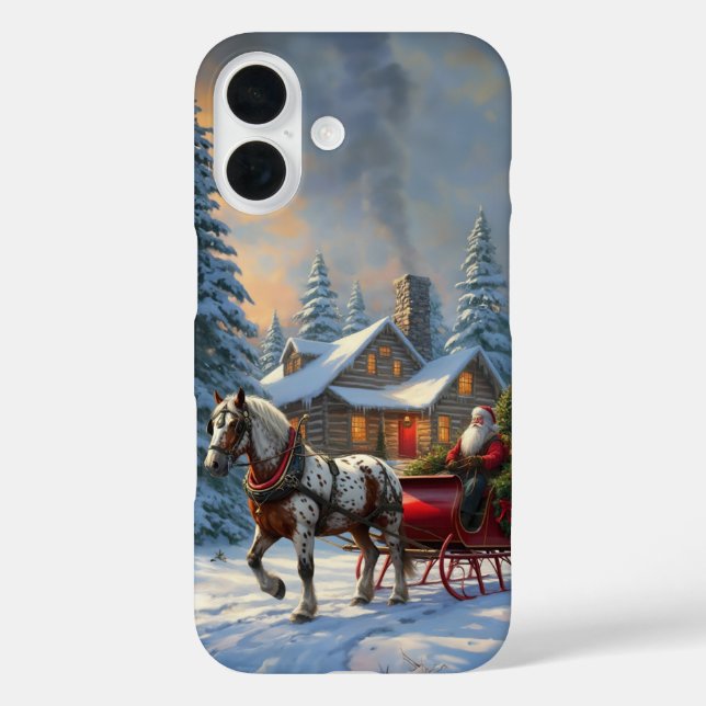 Weihnachten Ein Pferd Sleigh Santa Case-Mate iPhone Hülle (Rückseite)