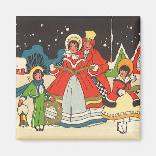 Weihnachten, eine Familie singende Musik Carols Magnet