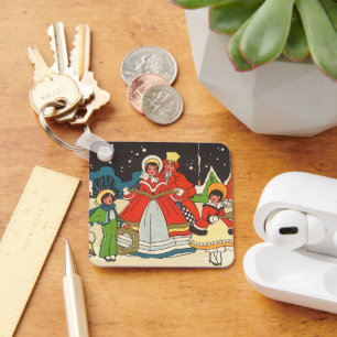 Weihnachten, eine Familie singende Musik Carols Schlüsselanhänger