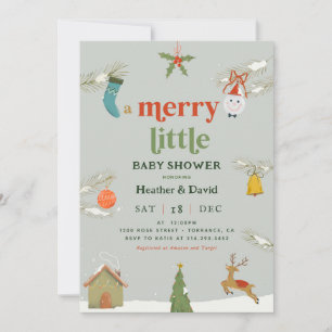 Weihnachten - eine fröhliche kleine Babydusche - E Einladung