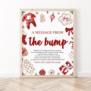 Weihnachten eine Nachricht von der Baby-Duschsigna Poster