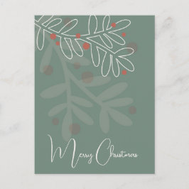 Weihnachten einfache abstrakte florale Mistel Postkarte