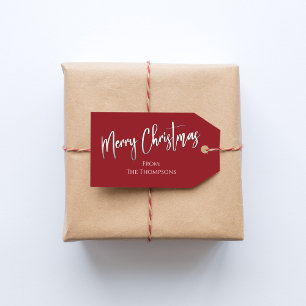 Weihnachten Einfache Feiertags-Rot-Kalligrafie-Sch Geschenkanhänger