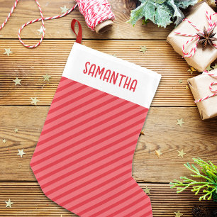 Weihnachten Einfache rote weiße Streifen Niedlich Kleiner Weihnachtsstrumpf