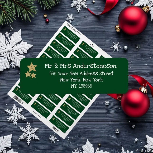 Weihnachten Einfaches Skriptname Rustikale Grüne A (Choose from Address Labels, Return Address Labels and Shipping Labels.)