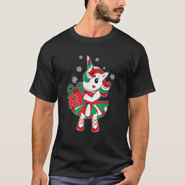 Weihnachten Einhorn Fun Girls - Kinder Snowflake U T-Shirt (Vorderseite)
