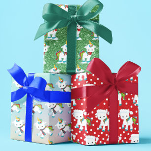 Weihnachten Einhorn Fun Muster Geschenkpapier Set