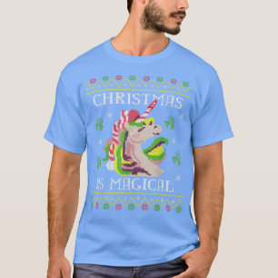 Weihnachten Einhorn Lover Magischer Feiertag Märch T-Shirt